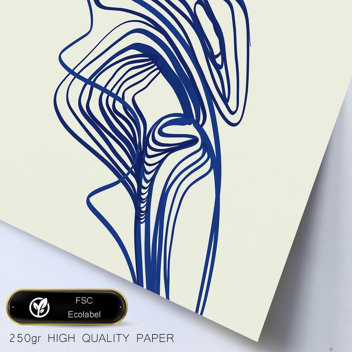 POSTER Set Mit 6 Verlockend Schrägen In Form Abstracts Ästhetische Dekorative Gemälde Für Ihr Wohnzimmer, Schlafzimmer, Zuhause A3 & A4 Weißer Rahmen - Weiß, Papier (29/3cm) - Nacnic