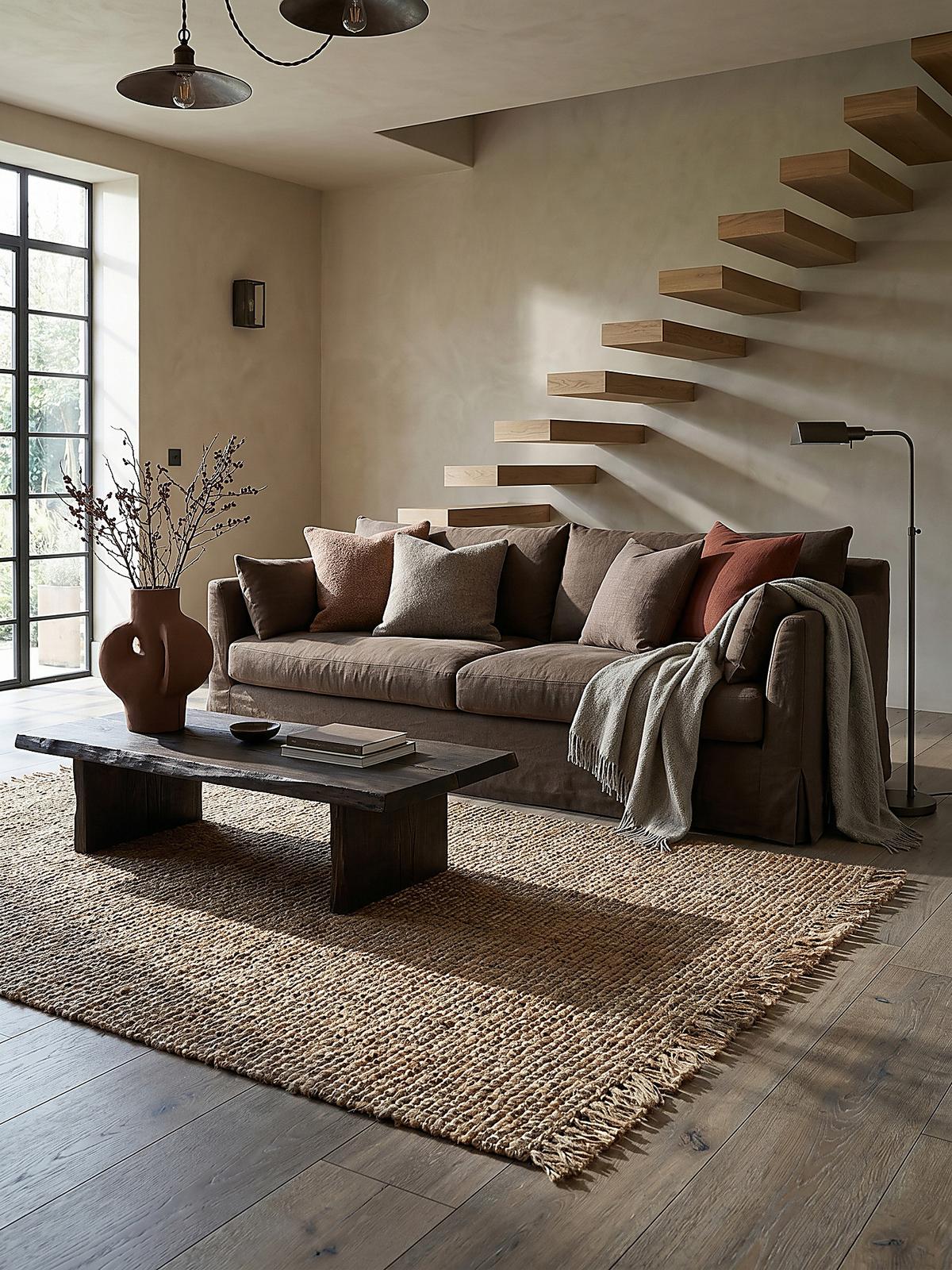 JUTETEPPICH wendbar ERME, einfarbig, Braun, 160 x 230 cm - Braun, Naturmaterialien (230/160cm) - KADIMA DESIGN