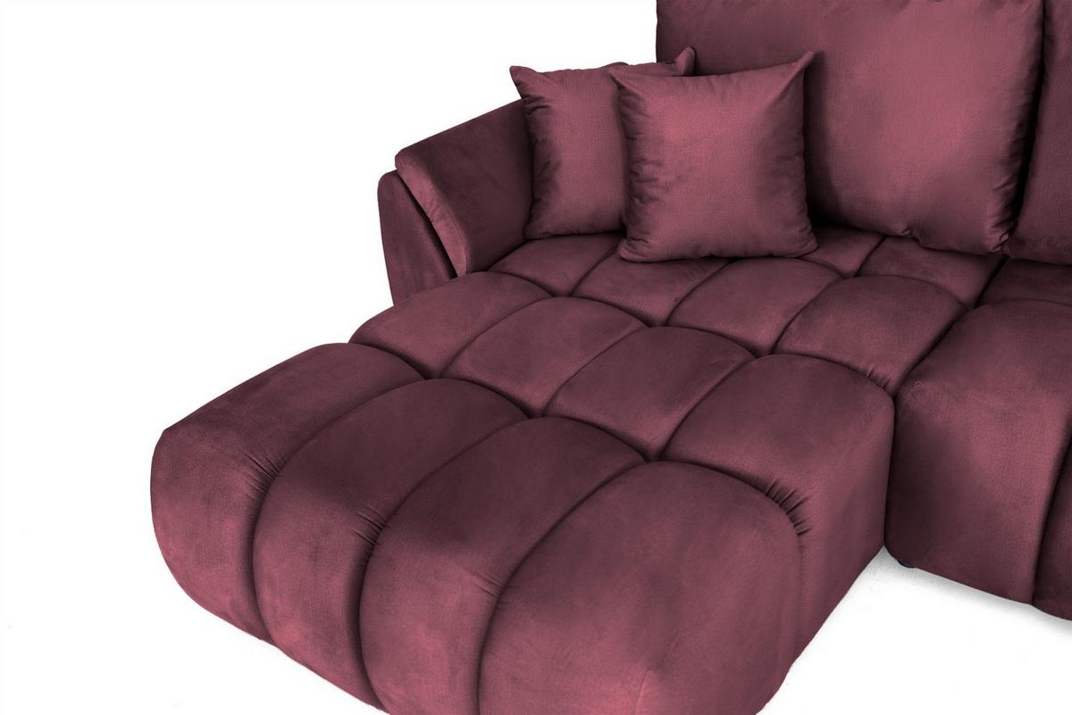 ECKSOFA Collin Mit Schlaffunktion - Bordeaux, Holzwerkstoff/Textil (280/185cm) - Fun Möbel