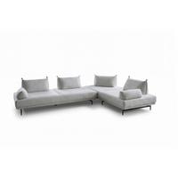 ECKSOFA CANE Grau Webstoff - Schwarz/Grau, Textil/Metall (310/210cm) - KAWOLA