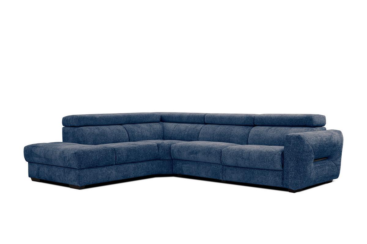 ECKSOFA CALVERA 5-Sitzer mit 1 Relaxfunktion, dunkelblau - Dunkelblau, Holzwerkstoff/Textil (239/298cm) - Wozimo