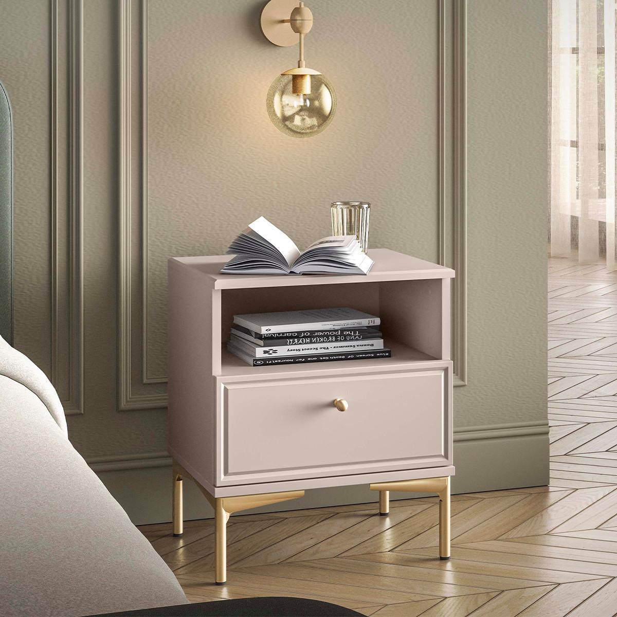 NACHTTISCH Sélène Kaschmir - Beige, Holzwerkstoff (45/53/34cm) - Petits-meubles