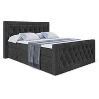 BOXSPRINGBETT NOEL-Z KING - 160 x 200 - H3/H4 - Schwarz - Schwarz, Holzwerkstoff (160/200cm) - ALTDECOR