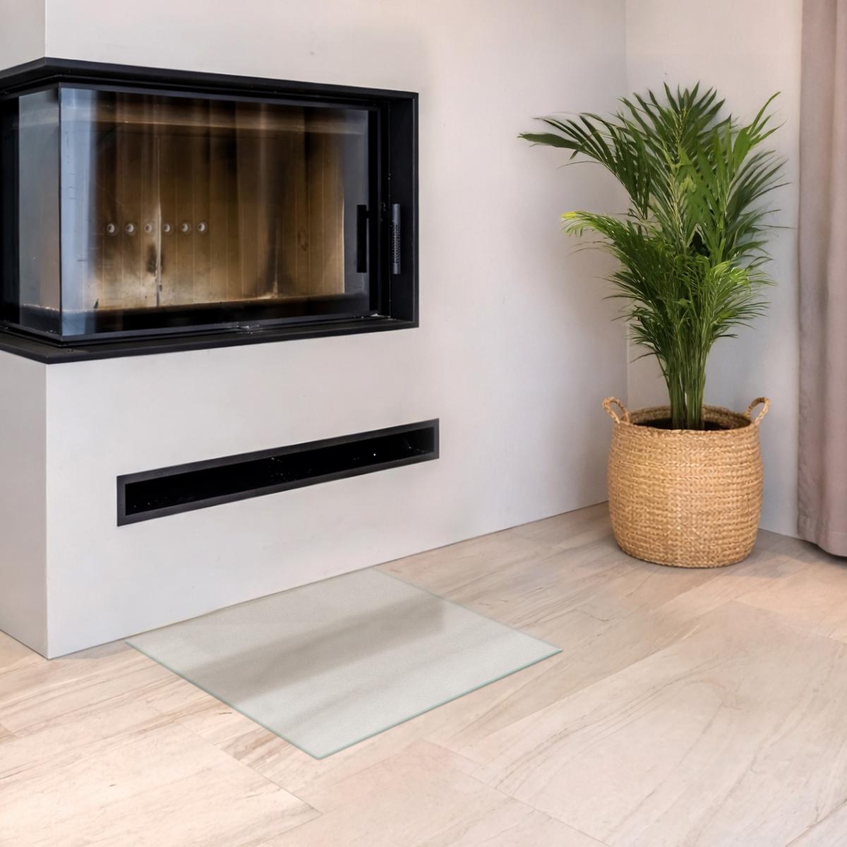 GLASBODENPLATTE für Kaminofen 50x50 cm – Milchglas Optik - Transparent, Glas (50/60/0.4cm) - TULUP