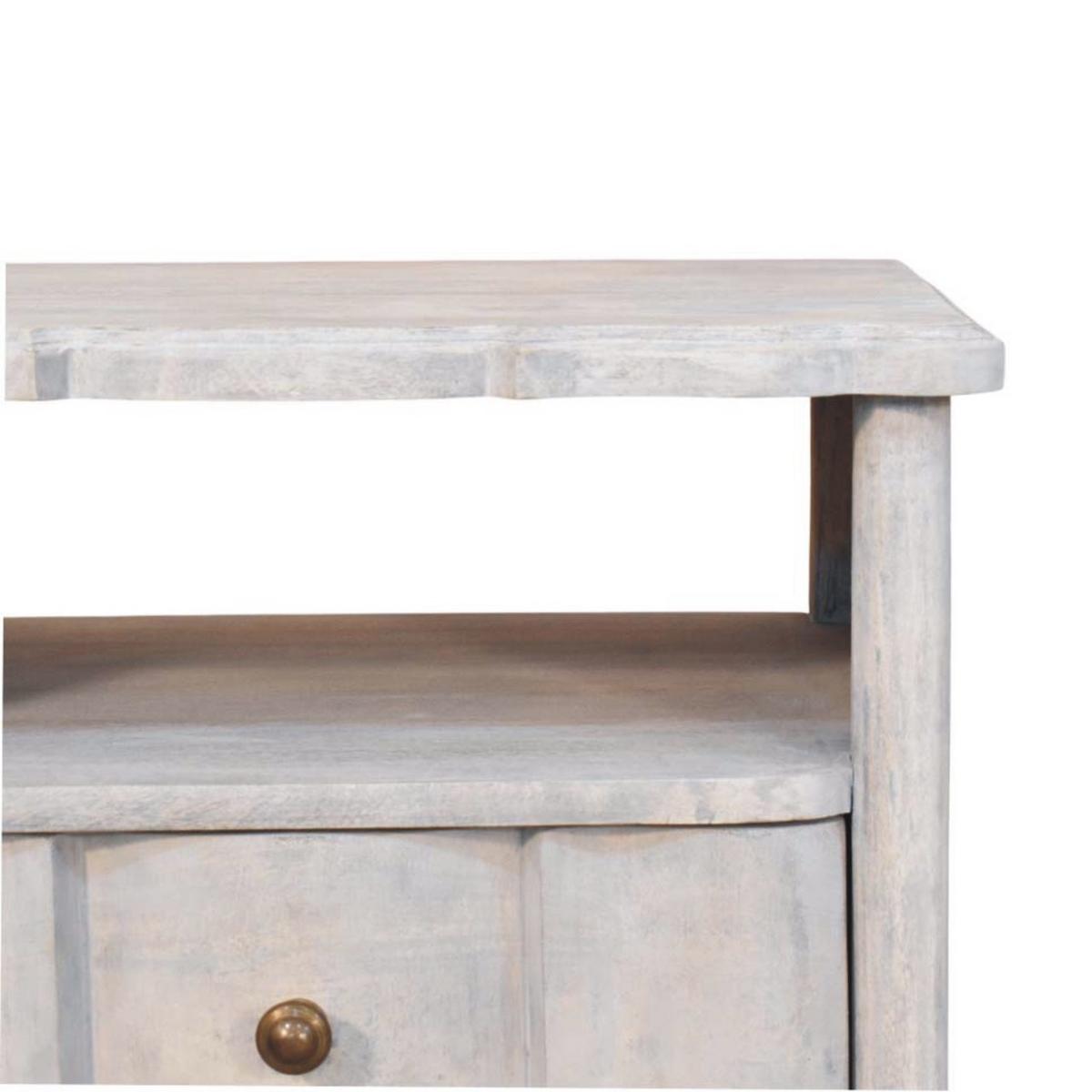 NACHTTISCH mit Acid-Wash-Finish, 2 Schubladen, 1 offene Ablage, grau - Braun/Grau, Naturmaterialen/Holz (55/63/40cm) - Artisan Furniture