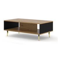 COUCHTISCH Artisan Eiche, Schwarz, Gold 90/43/60 - Schwarz, Holzwerkstoff (60/90/43cm) - RAUMHIRSCH FURNITURE