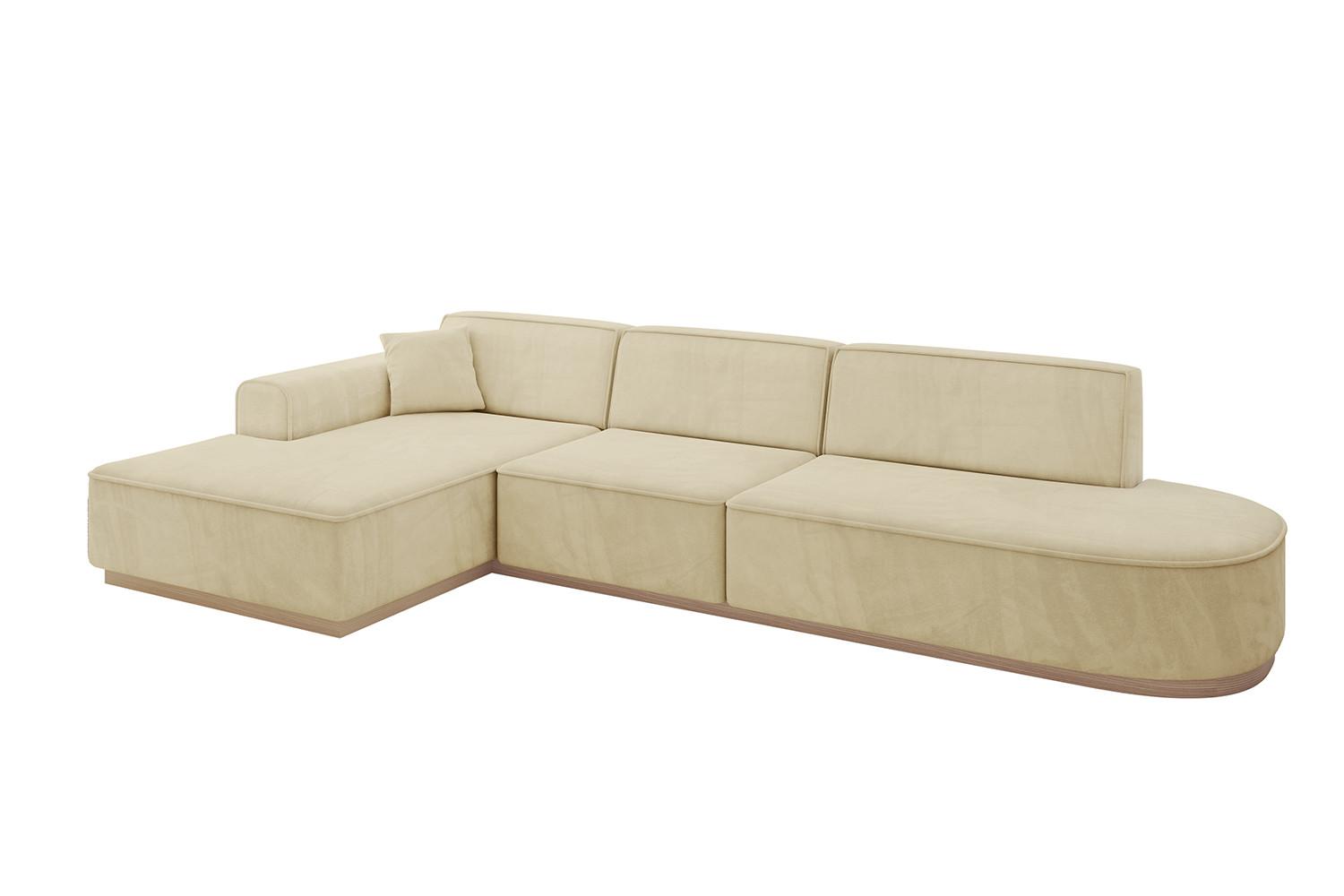 ECKSOFA Ottomane Links IREA-L2 - 327x165x80 cm Beige - Taupe, Holzwerkstoff/Textil (327/165cm) - ALTDECOR