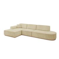 ECKSOFA Ottomane Links IREA-L2 - 327x165x80 cm Beige - Taupe, Holzwerkstoff/Textil (327/165cm) - ALTDECOR