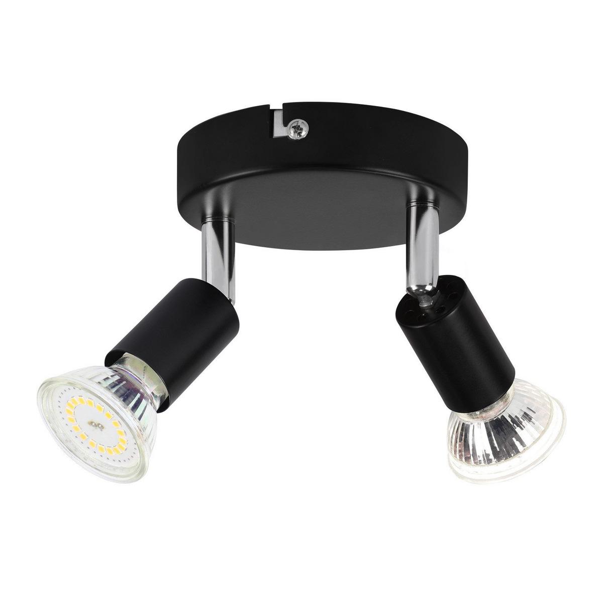 DECKENSTRAHLER Heike 2-flammig 11/11/11 cm - Schwarz, Metall (11/11/11cm) - Nettlife