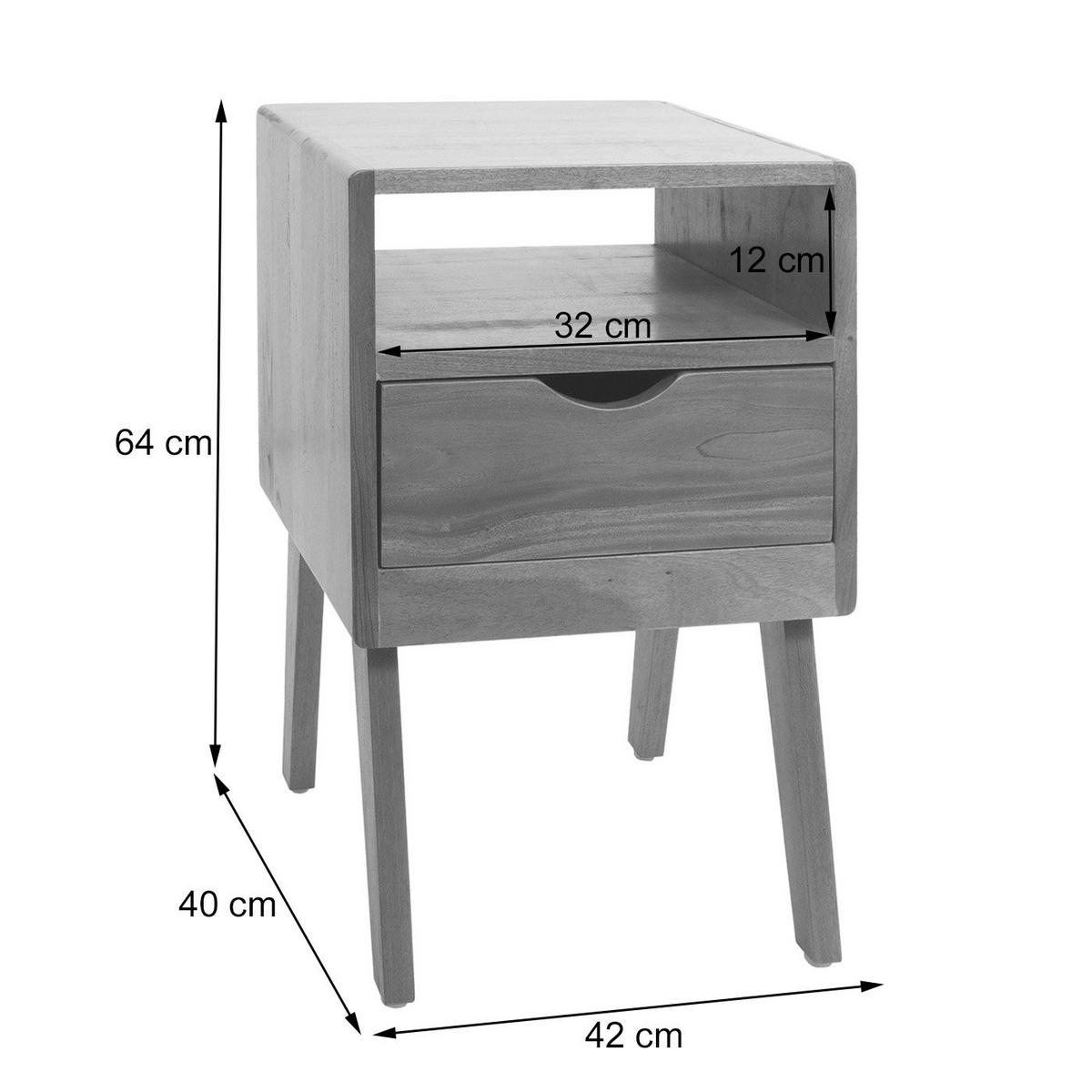NACHTTISCH rechteckig Holz - Braun, Holz (42/64/40cm) - MCW