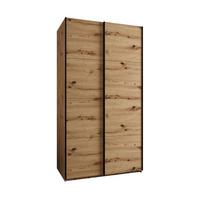 SCHWEBETÜRENSCHRANK 245,5/130/64 2-türig - Schwarz/Eiche Artisan, Holz/Metall (130/245/64cm) - Abiks Möbel
