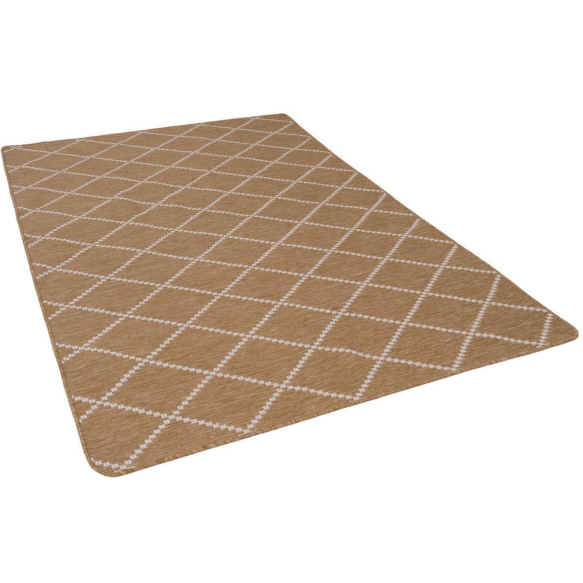 IN- UND OUTDOOR TEPPICH BEIDSEITIG NEWPORT DESIGN - Beige, Textil (133/133cm) - Snapstyle