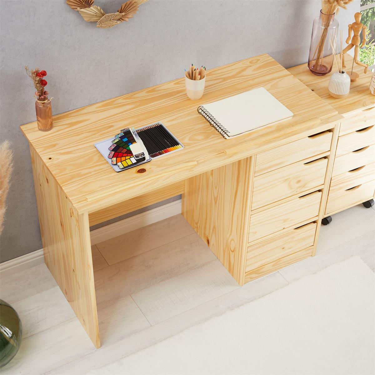KINDERSCHREIBTISCH EMMA natur - Naturfarben, Holz (114/76/55cm) - IDIMEX