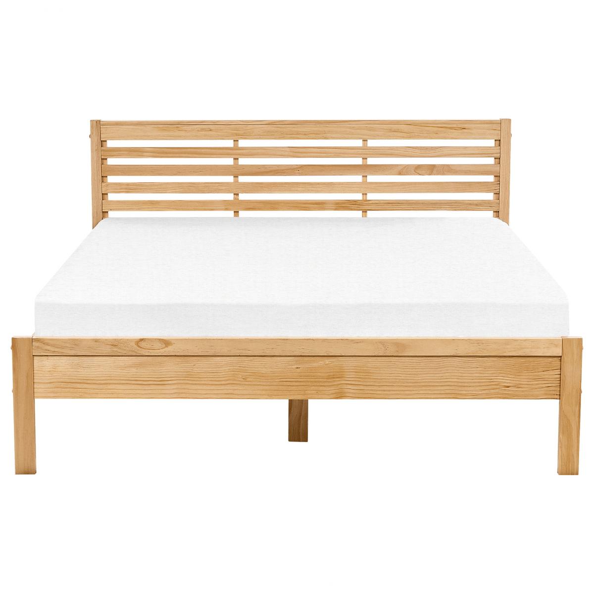 HOLZBETT 160/200cm Heller Holzfarbton Carnac - Hellbraun, Holz (160/200cm) - Beliani