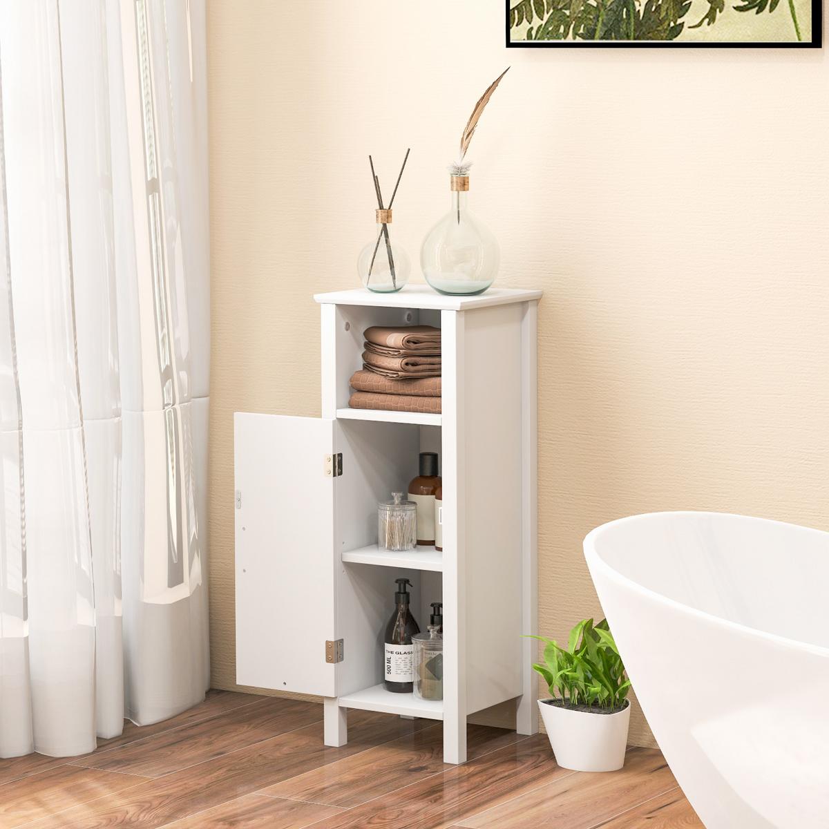 AUFBEWAHRUNGSSCHRANK Weiß - Weiß, Holzwerkstoff (30/80/30cm) - COSTWAY