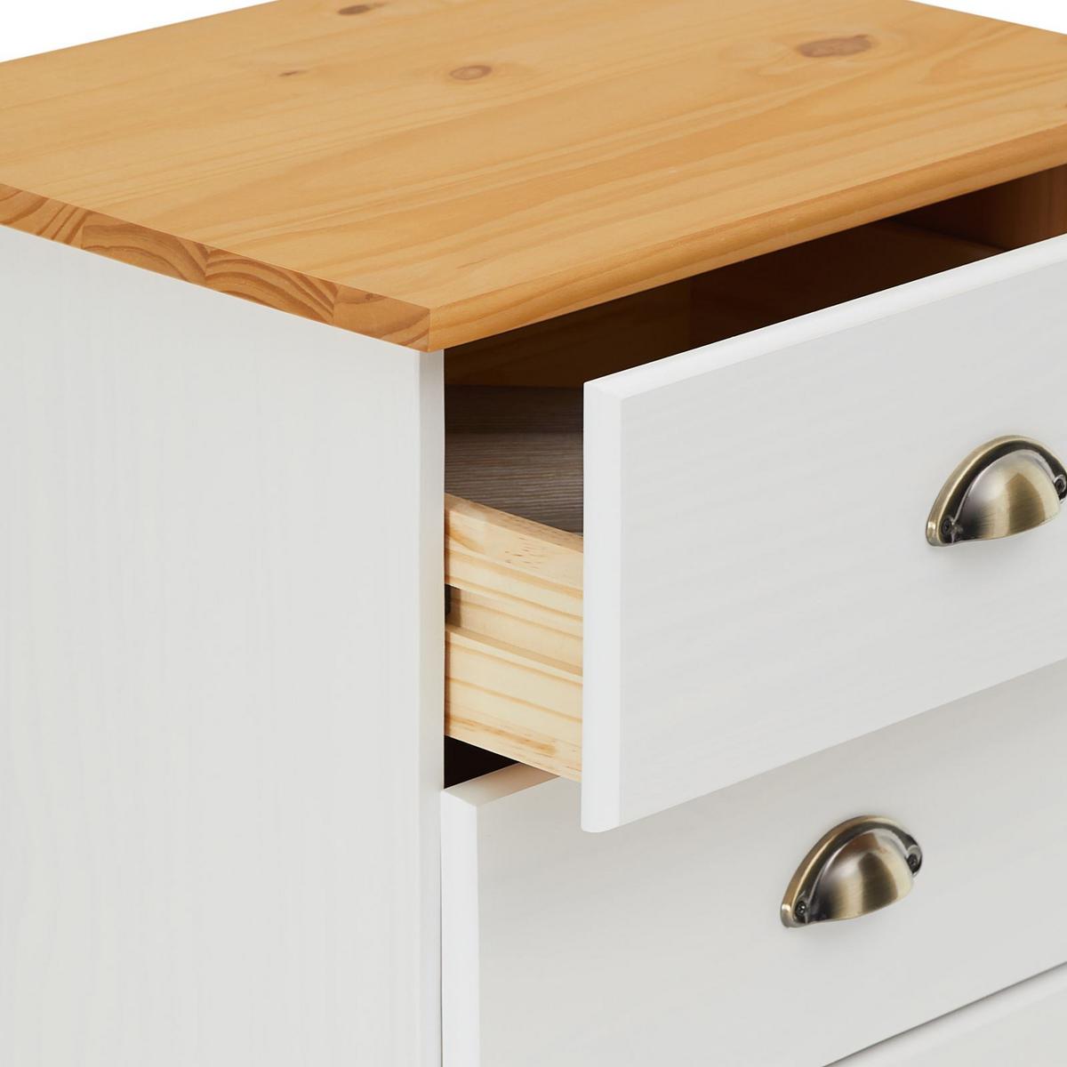 KOMMODE PARIS weiß/braun - Weiß/Braun, Holz (48/95/39cm) - IDIMEX