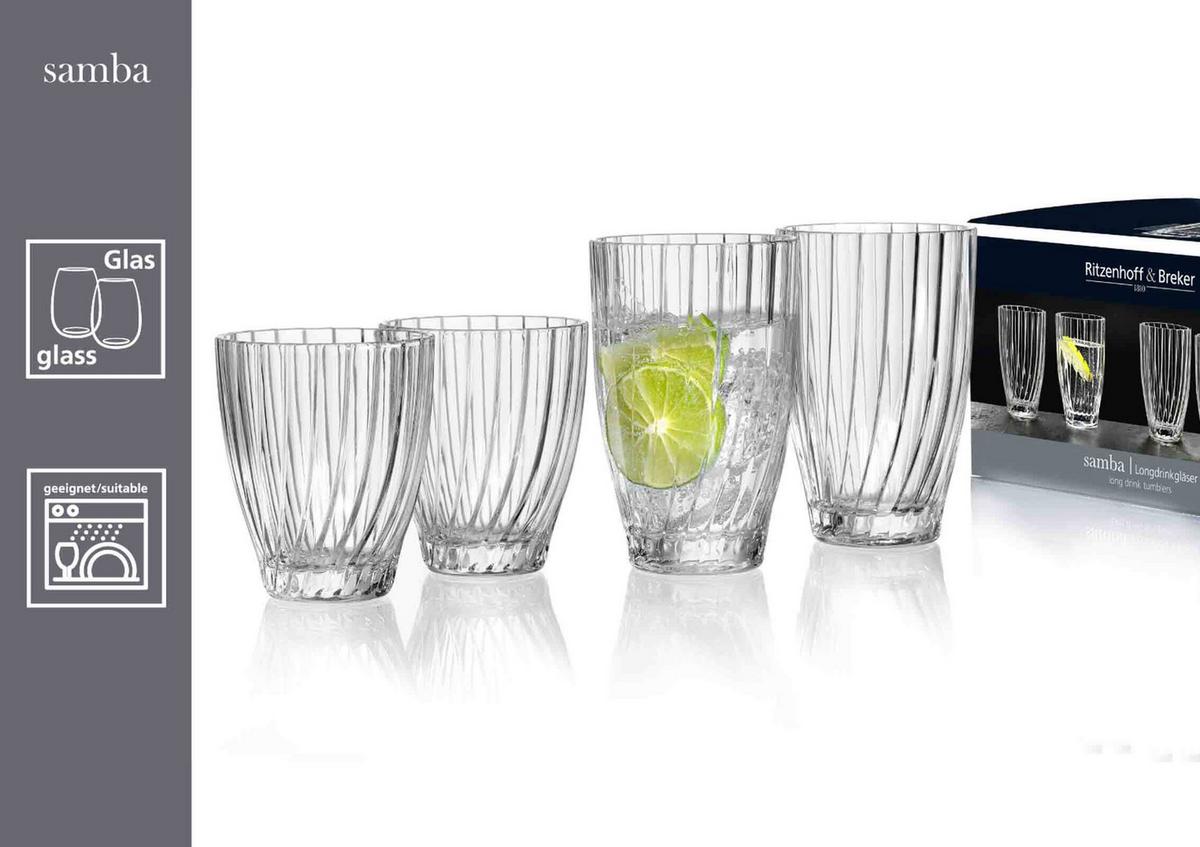 TRINKGLÄSER-SET Samba transparent 12-tlg. - Transparent, Glas (0.001L) - Ritzenhoff Breker