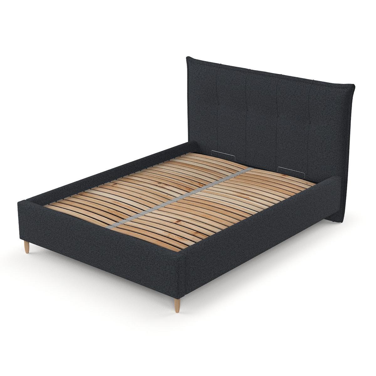 POLSTERBETT Plaza 120/200 cm Anthrazit im Riva Stoff - Anthrazit/Naturfarben, Holz/Holzwerkstoff (120/200cm) - AltaBeds