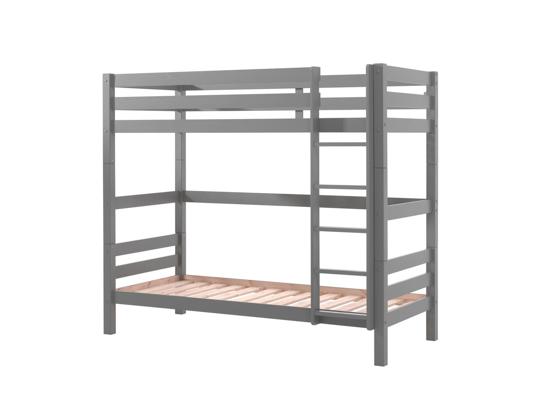 ETAGENBETT Karolina 210x182x105 aus Massivholz in grau - Grau, Holz (90/200cm) - 58aufmkessel