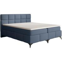 BOXBETT Solido mit Bettkasten 180x200 cm blau - Blau/Schwarz, Textil/Metall (180/200cm) - Beautysofa