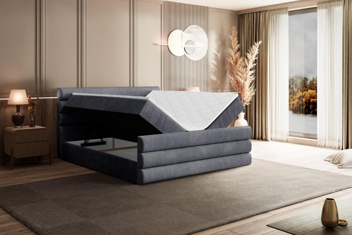 BOXBETT CELESTIA-Z - 180x200 cm - H4 - Dunkelgrau - Dunkelgrau, Holzwerkstoff (180/200cm) - ALTDECOR