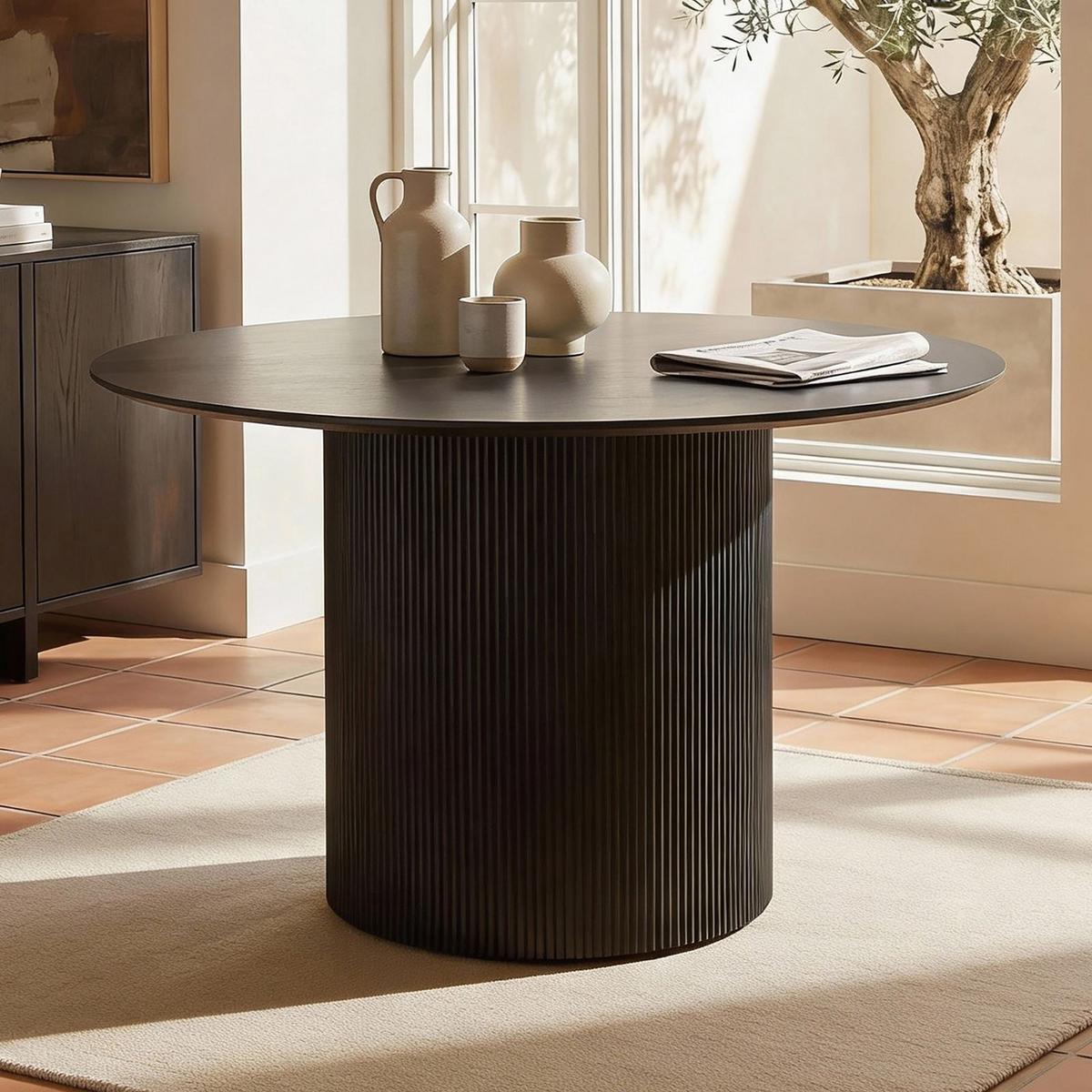 ESSTISCH VIANNEY schwarz - Schwarz, Metall (120/120/75cm) - IDIMEX