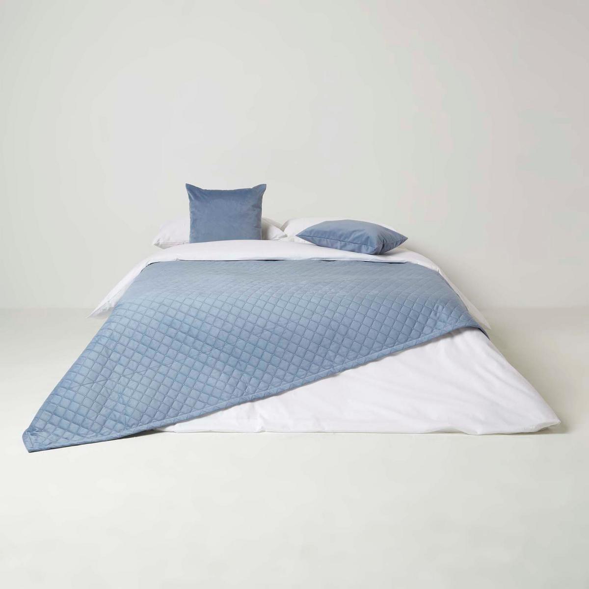 SAMT-WOHNDECKE 150/200 cm, gesteppt - Blau, Textil (150/200cm) - Homescapes