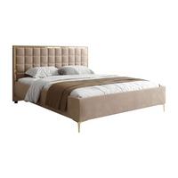 POLSTERBETT ISADORA GOLD mit Bettkasten 160x200 cm Royal Velvet 170 - Beige, Textil - Lookway