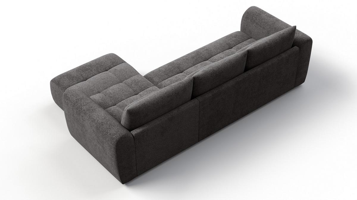 ECKSOFA SORENO 4-Sitzer, dunkelgrau - Dunkelgrau/Schwarz, Holz/Textil (293/171cm) - Wozimo