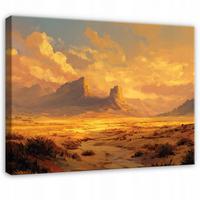 LEINWANDBILD Landschaft Wüste Orange 120x80 cm - Multicolor, Holzwerkstoff (120/80cm) - Wallarena
