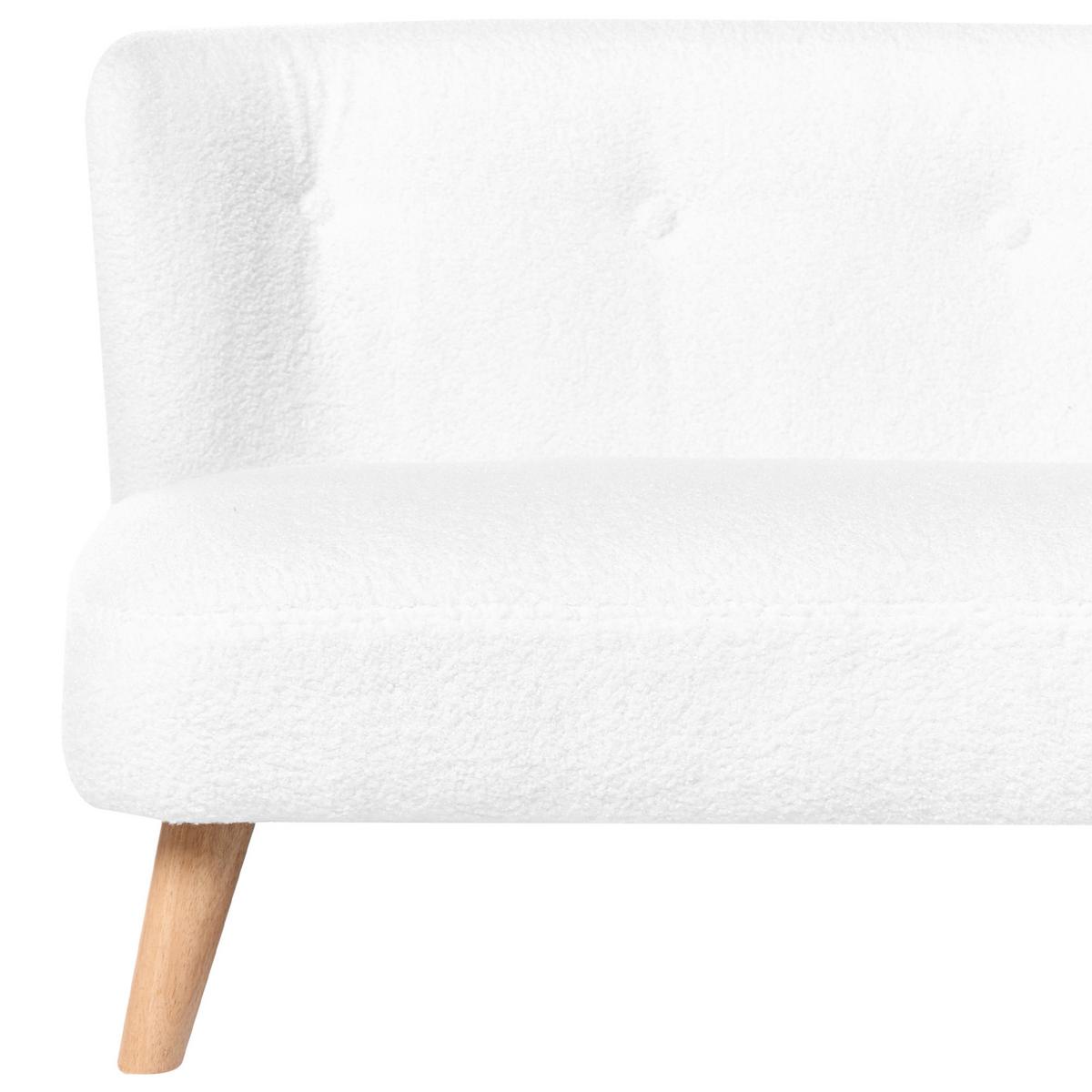 KINDERSOFA Bouclé Weiß Lote - Hellbraun/Weiß, Textil (94/59/57cm) - Beliani