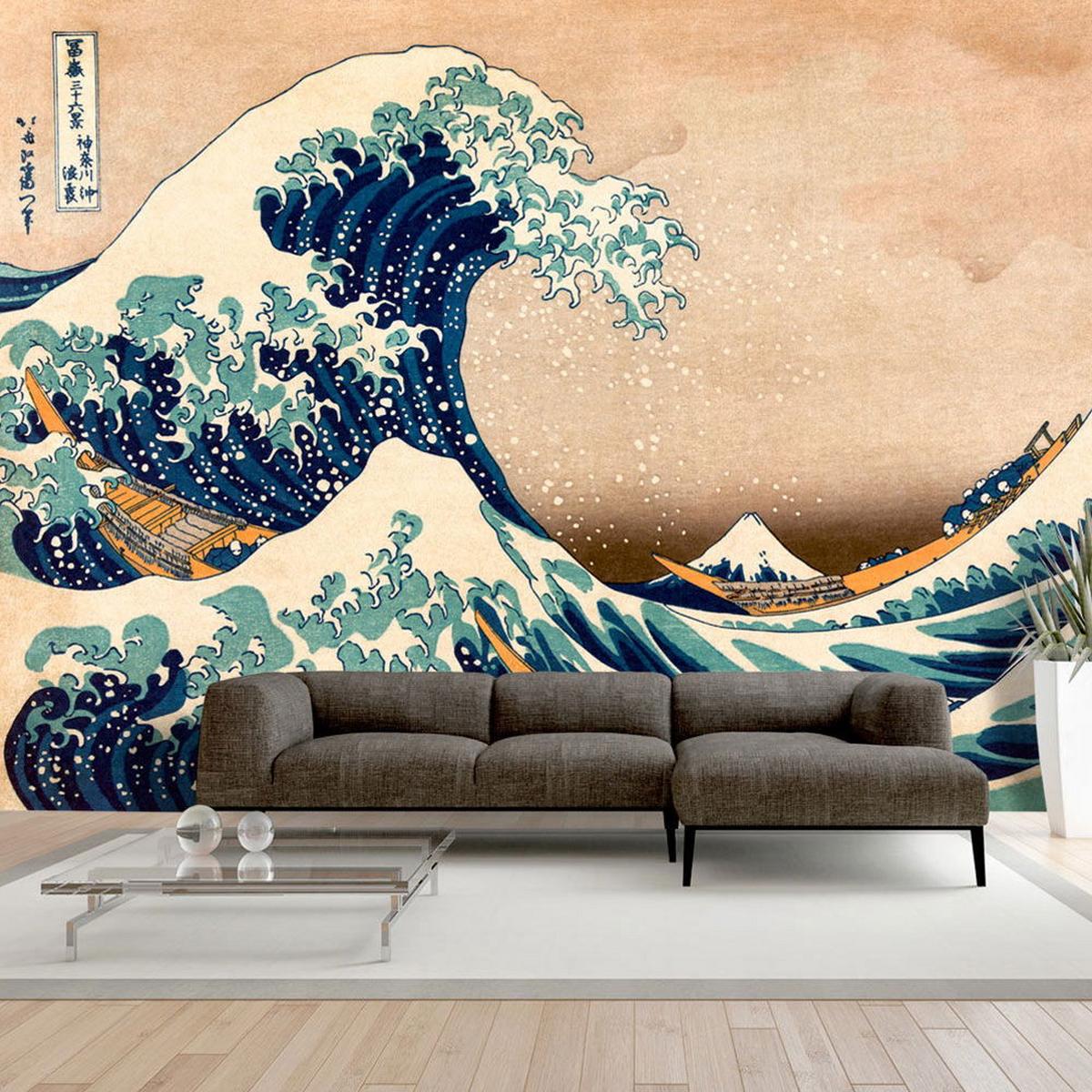 VLIESTAPETE 100/70 cm - Blau/Braun, Textil (100/1cm) - KUNSTLOFT