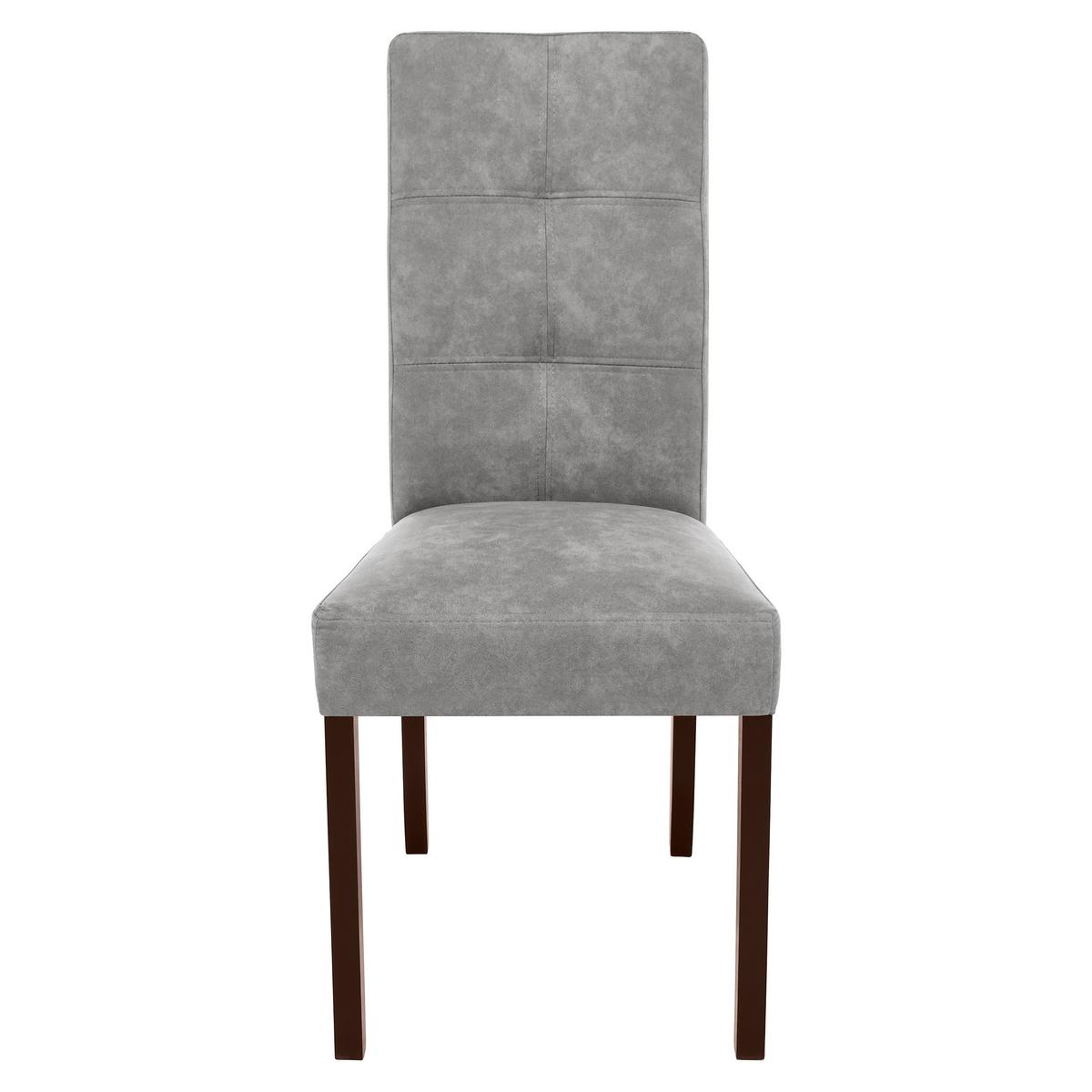 STUHL Solis mit wengefarbenen Holzbeinen, Polsterstuhl, Hellgrau - Wengefarben/Hellgrau, Holz (45/100/42cm) - Beautysofa