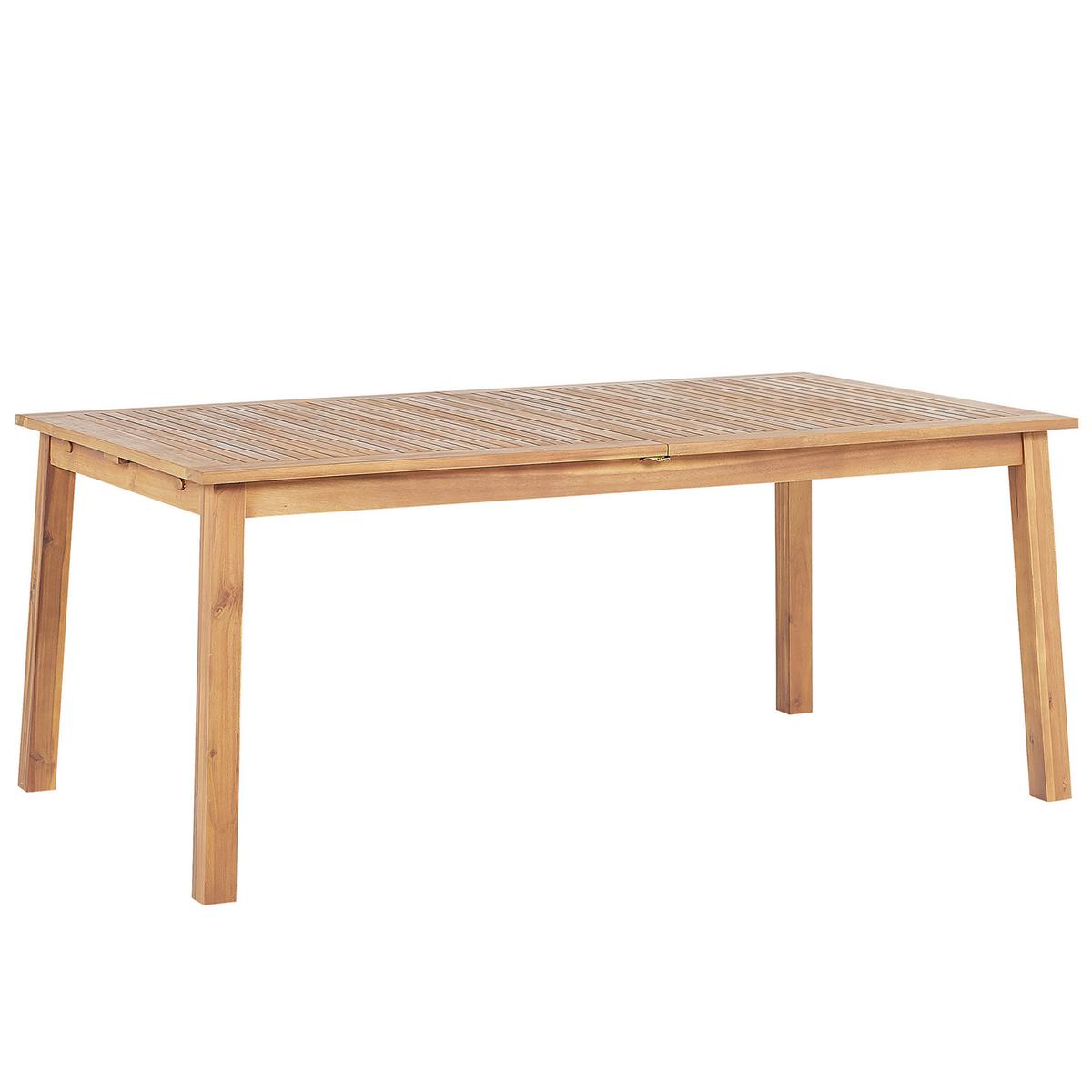 GARTENTISCH Akazienholz hellbraun 180-240/100 cm ausziehbar Cesana - Hellbraun, Holz (180/100/75cm) - Beliani