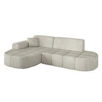 ECKSOFA Ottomane Links LIVO-L1 - 252x173x79,5 cm Creme - Hellgrau/Creme, Holzwerkstoff/Textil (252/173cm) - ALTDECOR