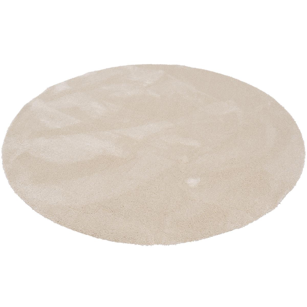 SUPER SOFT HOCHFLORTEPPICH LIVORNO RUND - Creme, Textil (100/100cm) - Snapstyle