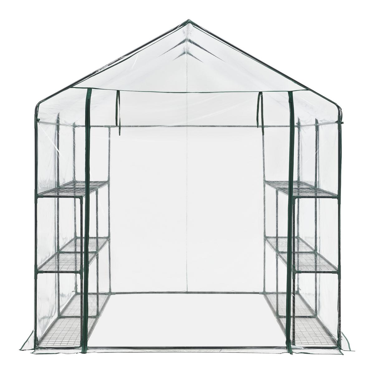 GEWÄCHSHAUS Grünau - Transparent, Kunststoff (200/220/200cm) - [en.casa]