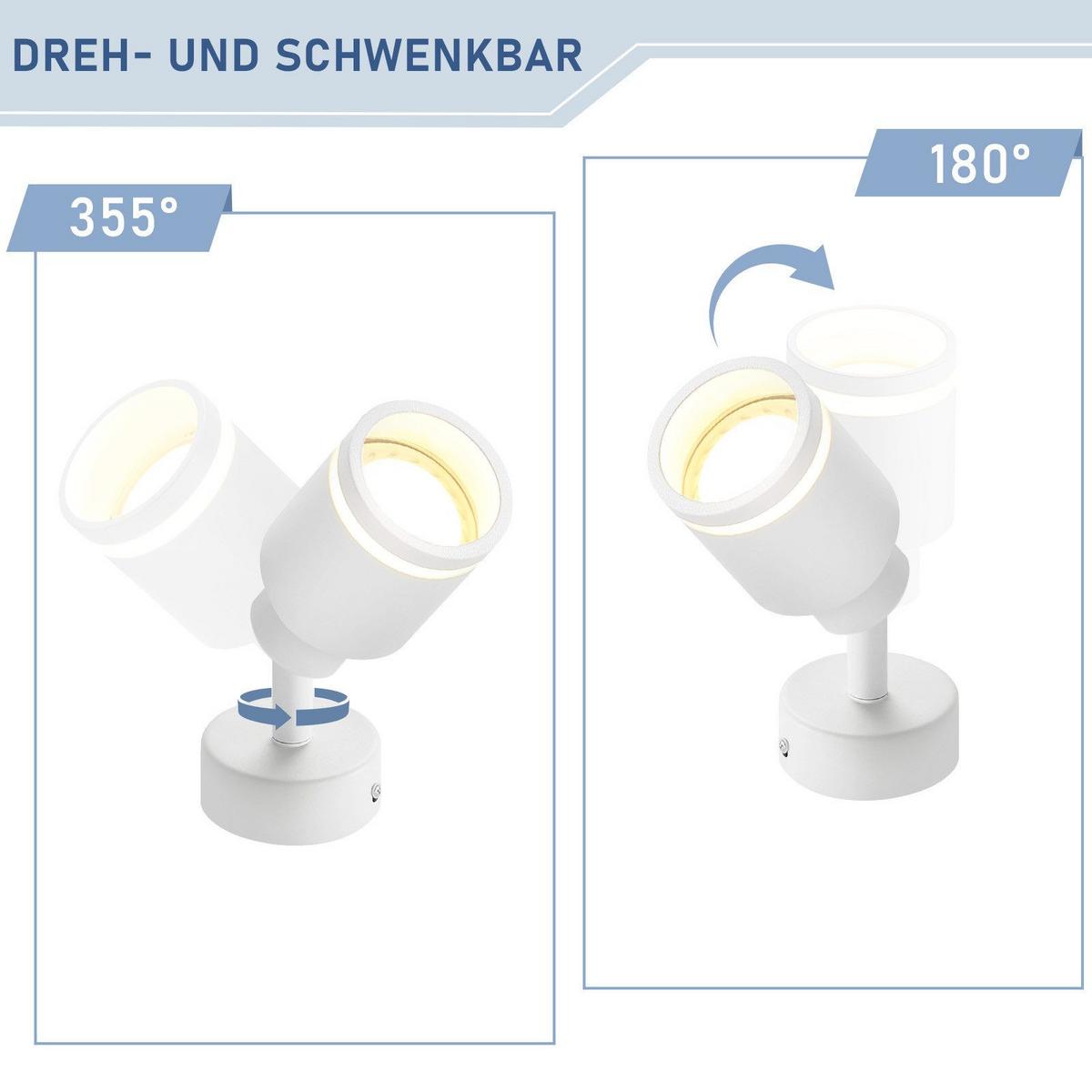 DECKENSTRAHLER Lauterberg 1-flammig 6/6/15.7 cm - Weiß, Metall (6/6/15.7cm) - Nettlife