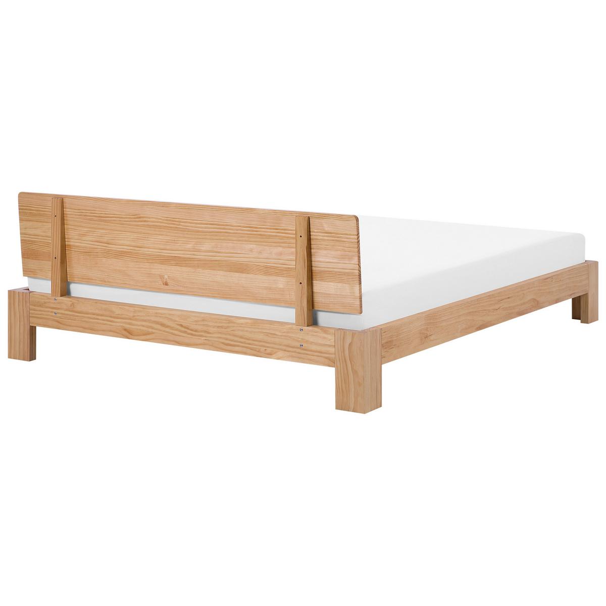 BETT mit Lattenrost 180x200 cm Heller Holzfarbton Royan - Hellbraun, Holz (180/200cm) - Beliani