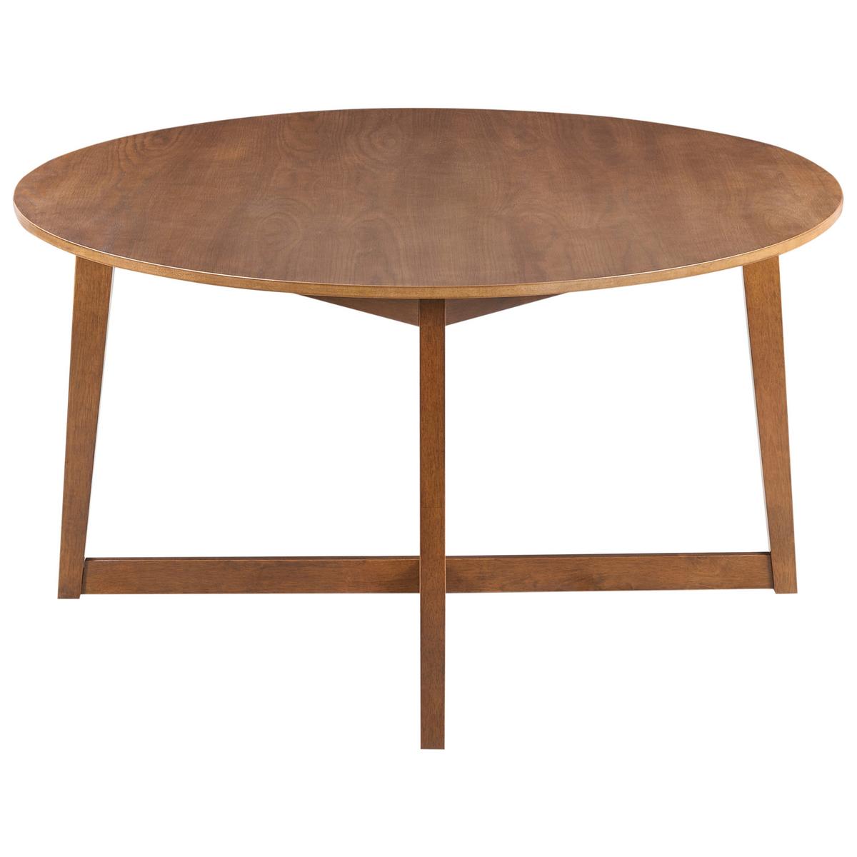 ESSTISCH Dunkle Eiche 140/140 cm Waipori - Braun, Holzwerkstoff (140/140/75cm) - Beliani
