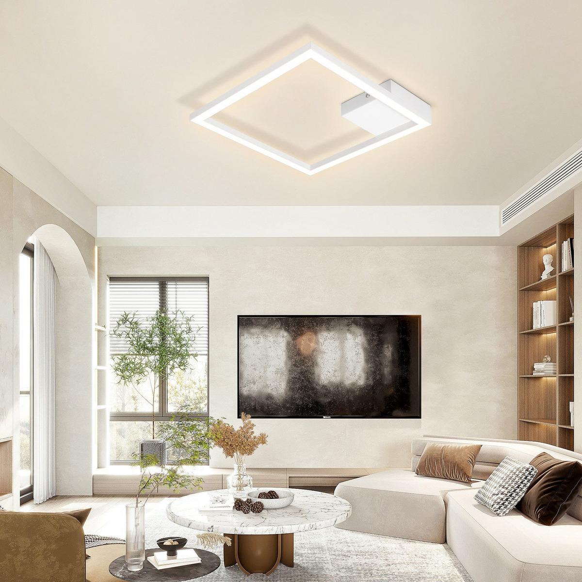 LED-DECKENLEUCHTE Franks 29.4/29.4/3.8 cm - Weiß, Metall (29.4/29.4/3.8cm) - Nettlife