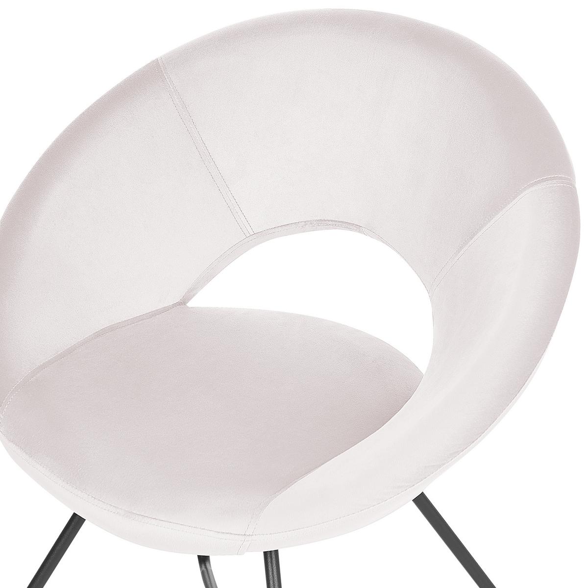 SESSEL Samtstoff Beige Rachel - Beige, Textil/Metall (65/77/57cm) - Beliani