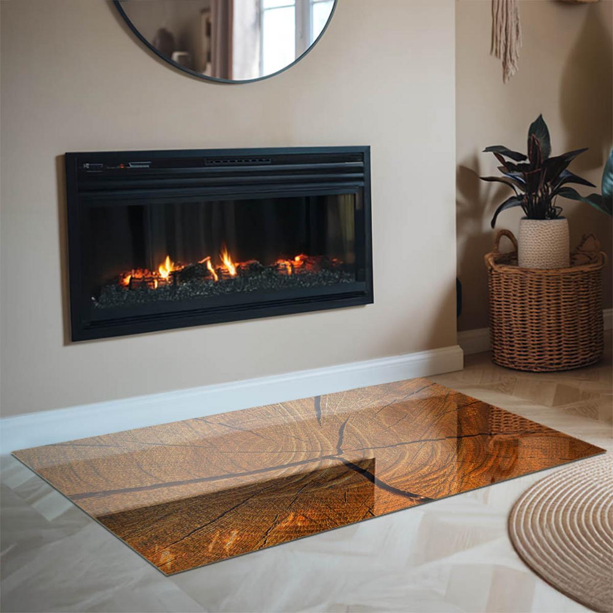 GLASPLATTE für Kamin 120x80 cm - Orange, Glas (120/80/0.4cm) - TULUP