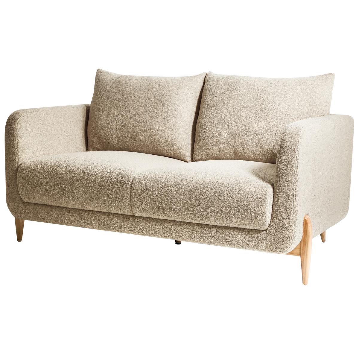 2-SITZER-SOFA Bouclé Beige Gimo - Hellbraun, Textil (149/83/80cm) - Beliani