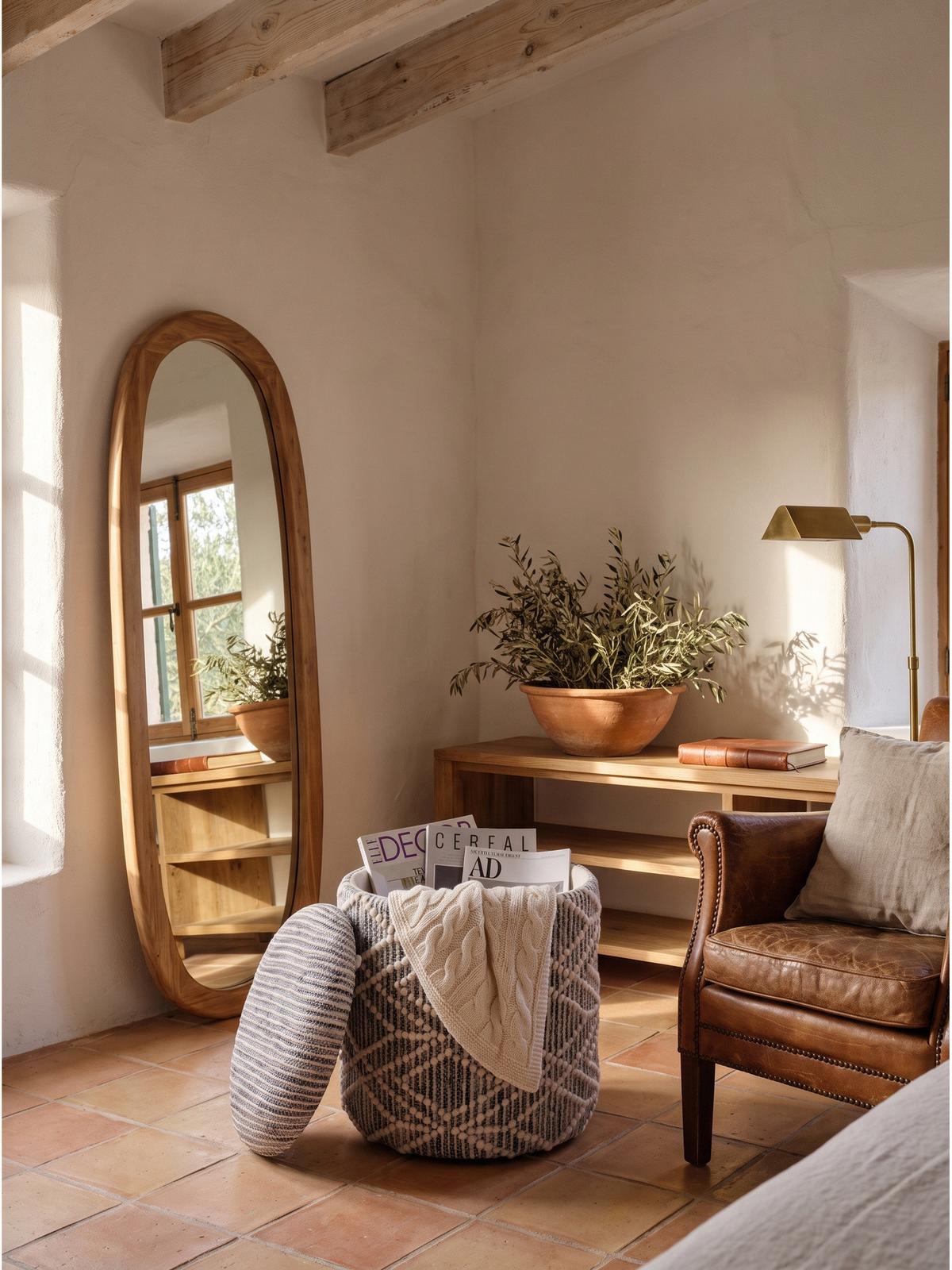 SITZHOCKER RHONE, Stoff, mit Textilbezug, Grau-Beige, Ø 40 x 45 cm - Grau, Textil (40/45/40cm) - KADIMA DESIGN