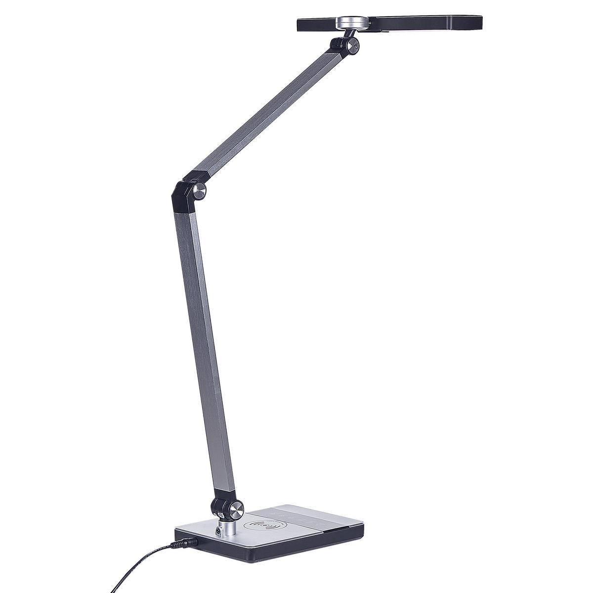 SCHREIBTISCHLAMPE Lacerta 19/28/73 cm - Silberfarben, Metall (19/28/73cm) - Beliani