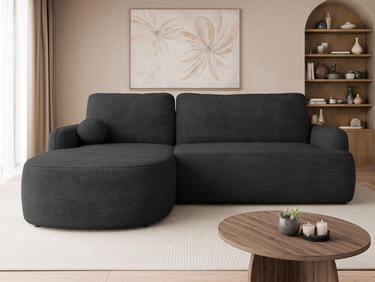 ECKSOFA Loridu, Seite: Links - Anthrazit/Schwarz, Holz/Kunststoff (250/174cm) - MIRJAN24