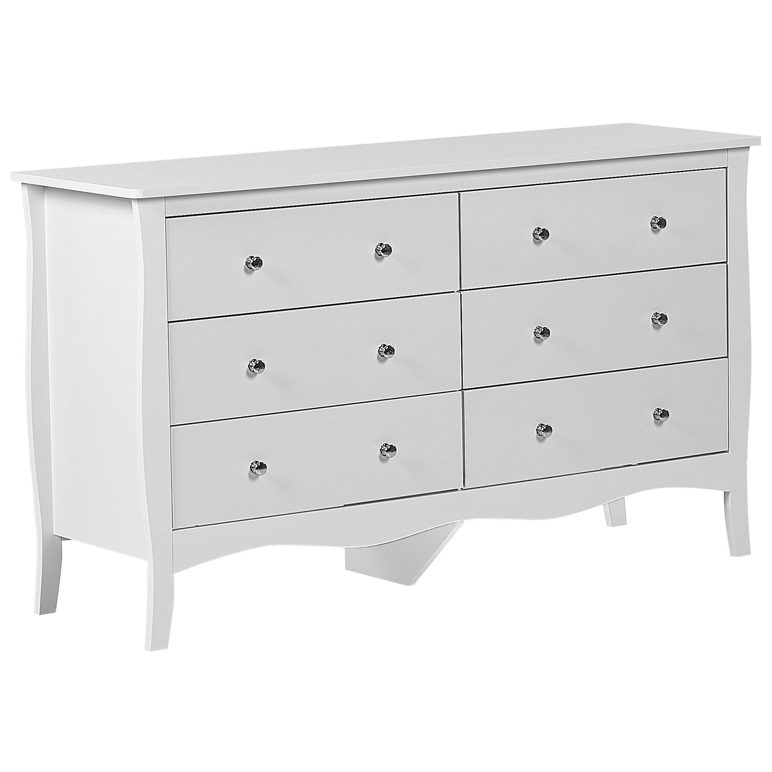 KOMMODE 6 Schubladen Metallgriffe weiß Winchester - Weiß, Holzwerkstoff (130/75/40cm) - Beliani