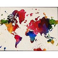 POSTER Weltkarte Aquarell 24X30cm Rahmenlos - Klar, Papier (24/5/30cm) - Nacnic
