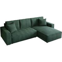 ECKSOFA Parys mit Schlaffunktion und universeller Ottomane, dunkelgrün - Dunkelgrün/Schwarz, Kunststoff/Textil (290/185cm) - Beautysofa
